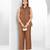 Russet brown embroidered buttersoft linen co ord set