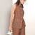 Russet brown embroidered buttersoft linen co ord set