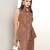 Russet brown embroidered buttersoft linen co ord set