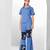Tuft blue embroidered buttersoft linen co ord set