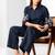 Azure blue embroidered buttersoft linen jacket co ord set