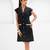 Black embroidered buttersoft linen dress