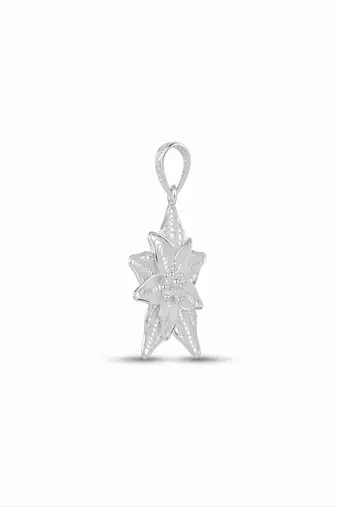 925 sterling silver radiant star flower pendant for women