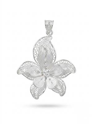 925 sterling silver magnolia filigree pendant for women 1