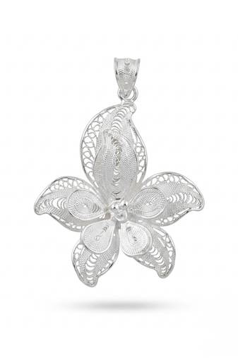 925 sterling silver magnolia filigree pendant for women