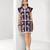 White and plum embroidered buttersoft linen short dress