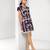 White and plum embroidered buttersoft linen short dress