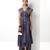 Mauve embroidered satin linen long dress