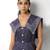 Mauve embroidered satin linen long dress