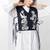Blue and white embroidered buttersoft linen jacket shirt dress