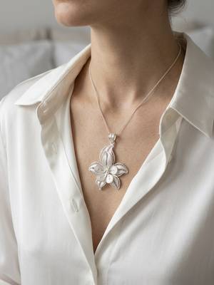 925 sterling silver magnolia filigree pendant for women 4