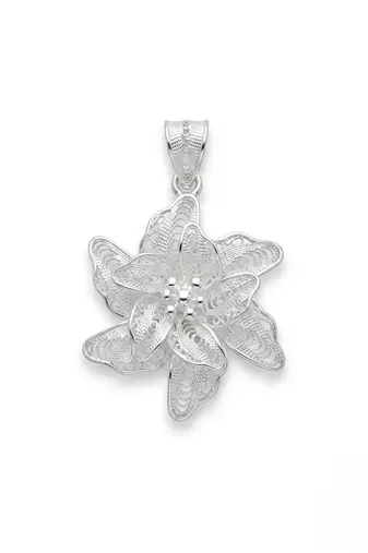 925 sterling silver snow blossom filigree pendant for women
