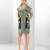 Green embroidered buttersoft linen dress