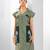 Green embroidered buttersoft linen dress