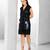 Black embroidered buttersoft linen dress