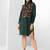 Bottle green embroidered buttersoft linen shirt dress