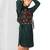 Bottle green embroidered buttersoft linen shirt dress
