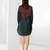 Bottle green embroidered buttersoft linen shirt dress