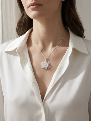 925 sterling silver snow blossom filigree pendant for women 4