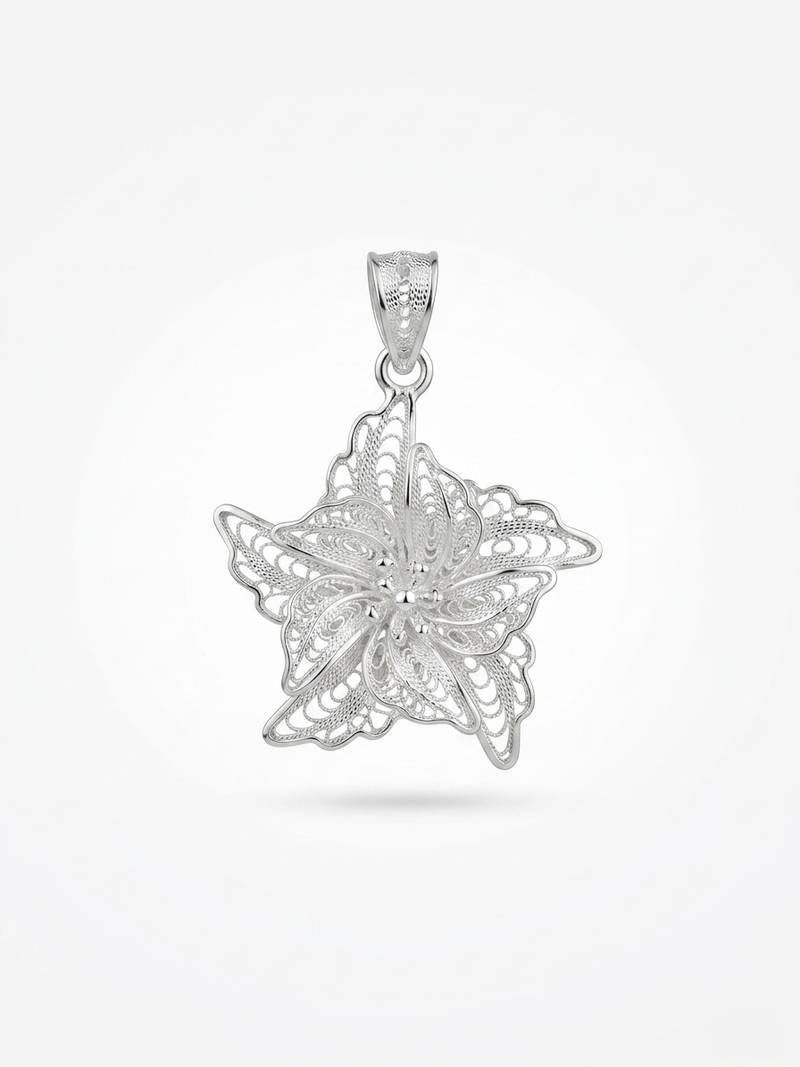 925 sterling silver twilight star filigree pendant for women