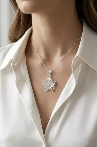 925 sterling silver twilight star filigree pendant for women