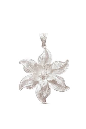 925 sterling silver floral windmill filigree pendant for women