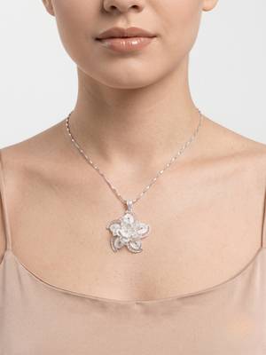 925 sterling silver rose bloom filigree pendant for women 2
