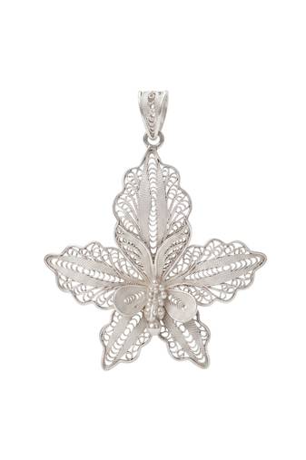 925 sterling silver elegant lily filigree pendant for women