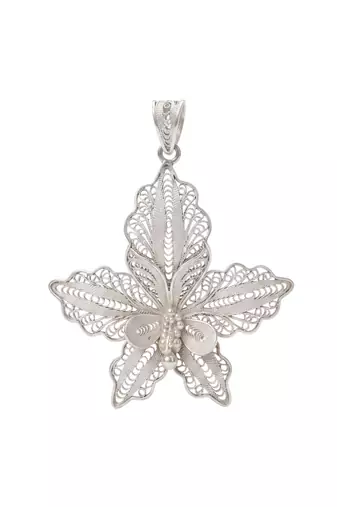 925 sterling silver elegant lily filigree pendant for women