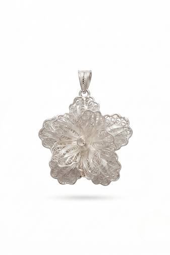 925 sterling silver lily filigree pendant for women