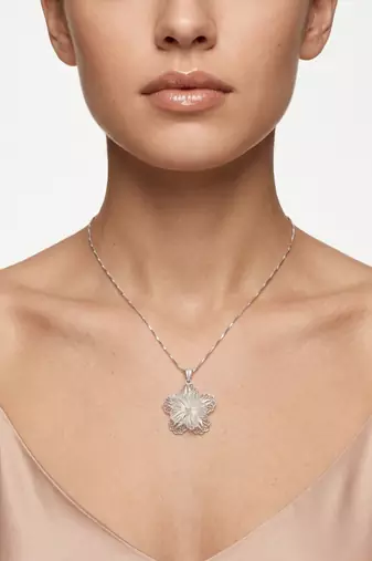 925 sterling silver lily filigree pendant for women