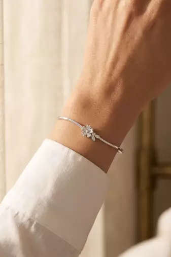 92.5 sterling silver bloom grace floral bracelet for women
