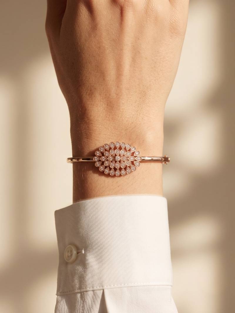 92.5 sterling silver radiant blossom bracelet for women