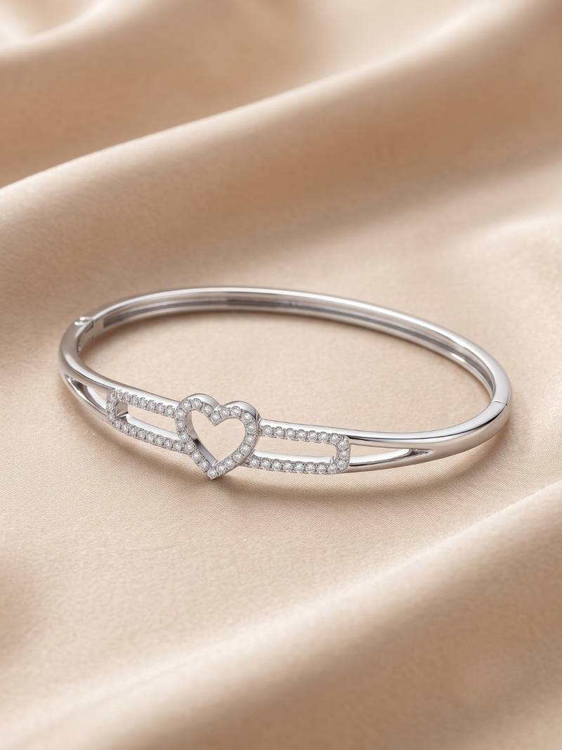 92.5 sterling silver eternal heart bracelet for women