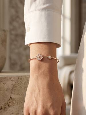 92.5 sterling silver blossom heart open cuff bracelet for women 1