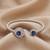 92.5 sterling silver sapphire bloom beaded open bracelet for women