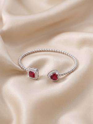 92.5 sterling silver ruby romance double charm bracelet for women 2