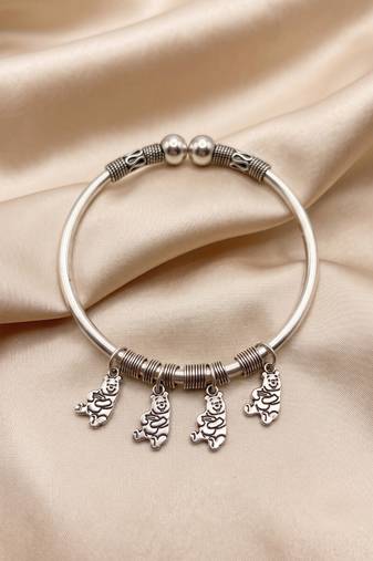 92.5 sterling silver teddy charm silver bracelet for women