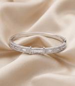 92.5 sterling silver radiant baguette crystal silver bracelet for women
