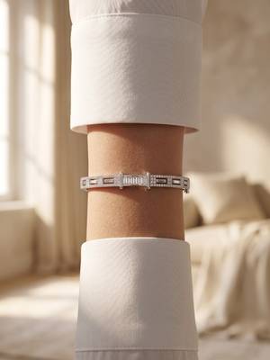 92.5 sterling silver radiant baguette crystal silver bracelet for women 2