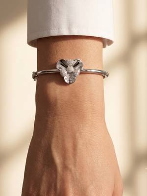 92.5 sterling silver bloom crystal flower silver bracelet for women 1