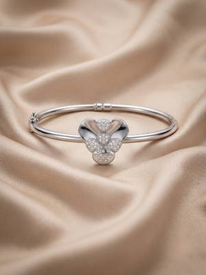 92.5 sterling silver bloom crystal flower silver bracelet for women 2