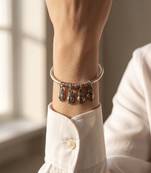 92.5 sterling silver owl charm silver bracelet for women
