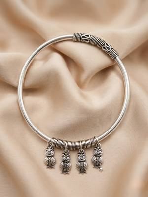 92.5 sterling silver owl charm silver bracelet for women 2