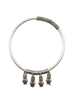 92.5 sterling silver owl charm silver bracelet for women 3