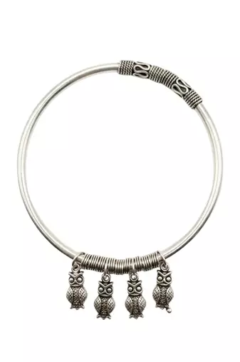 92.5 sterling silver owl charm silver bracelet for women