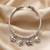 92.5 sterling silver elephant & fish charm silver open cuff bracelet for women
