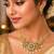 Antique Gold Peacock Necklace Earrings Set, Temple Jewelry with Pearl Drops