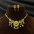 Antique Gold Peacock Necklace Earrings Set, Temple Jewelry with Pearl Drops