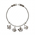 92.5 sterling silver elephant & fish charm silver open cuff bracelet for women